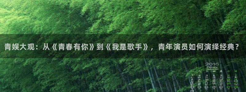 辉达平台官网：青娱大观：从《青春有你》到《我是歌手》，青年演员如何演绎经典？